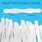 CraftySticks Wavy Wooden Fan Handle Sticks – 8 Inch Birch Wood for Crafts, DIY Fans, and Promotional Use, Natural